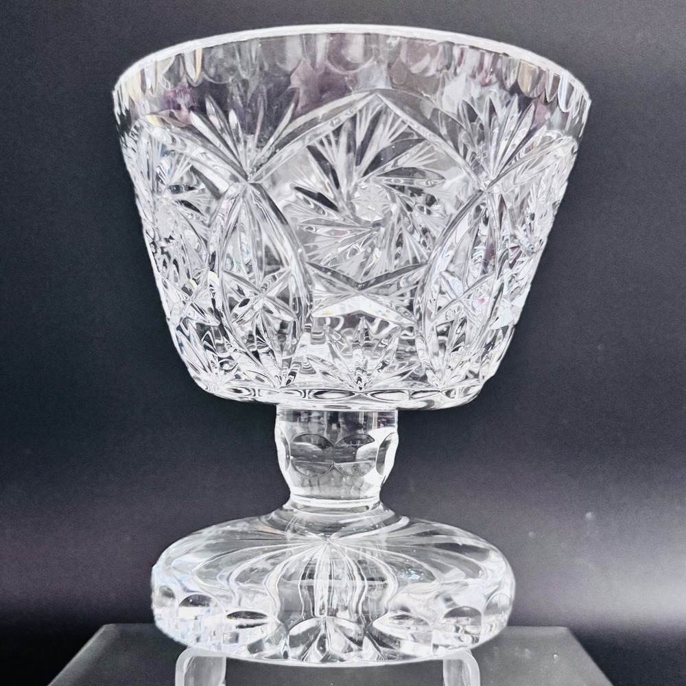 Vintage Waterford Crystal Heavy Footed Pedestal Centerpiece Compote 6.25" EUC